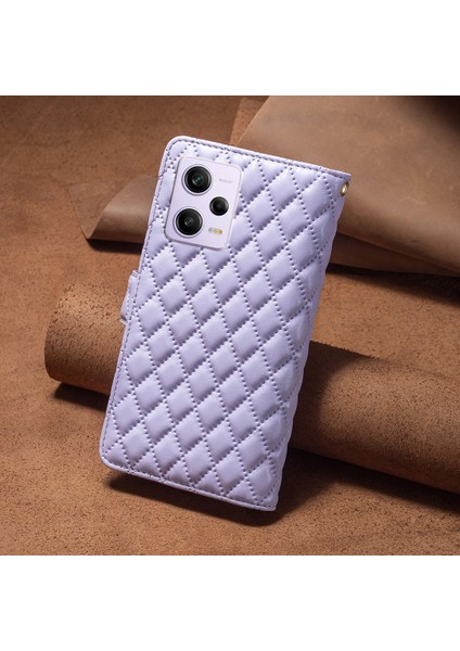 Xiaomi Redmi Için Note 12 Pro 5g/note 12 Pro Speed ​​5g/poco X5 Pro 5g Pu Deri Kılıf Stand Shıpper Cep Telefon Kapak Strap-Purple (Yurt Dışından) indirimleri