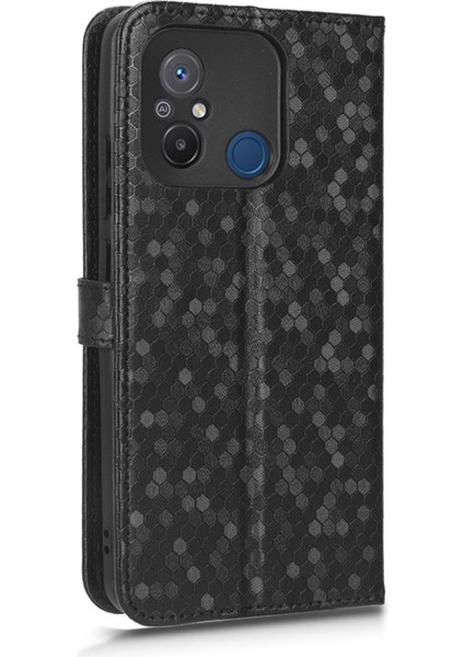 Xiaomi Redmi 12C 4G/11A 4g Için Anti-Şok Deri Telefon Kapağı, Nokta Desen Baskılı Anti-Çizik Telefon Kasası Cüzdan Standı-Black (Yurt Dışından) indirimleri
