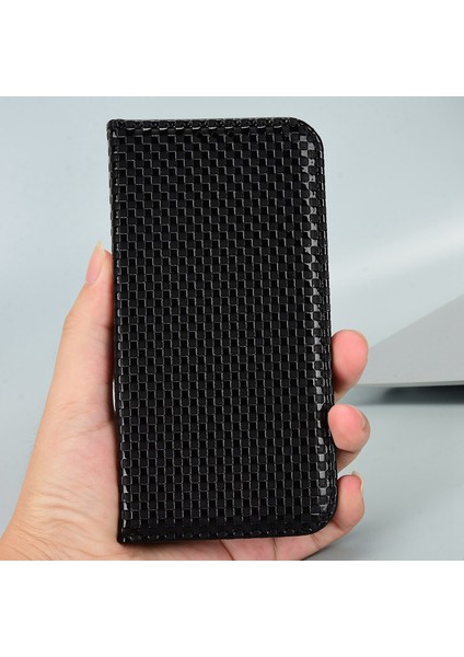 Xiaomi 12S Ultra 5g Pu Deri Izgara Doku Folio Flip Flip Telefon Kılıfı Stand Cüzdan Manyetik Otomatik Kapak Kapağı Black (Yurt Dışından)