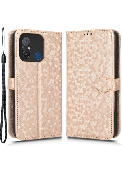 Xiaomi Redmi 12C 4G/11A 4g Için Anti-Şok Deri Telefon Kapağı, Nokta Desen Baskılı Anti-Çizik Telefon Kasası Cüzdan Stant-Gül Altın (Yurt Dışından) fiyatları