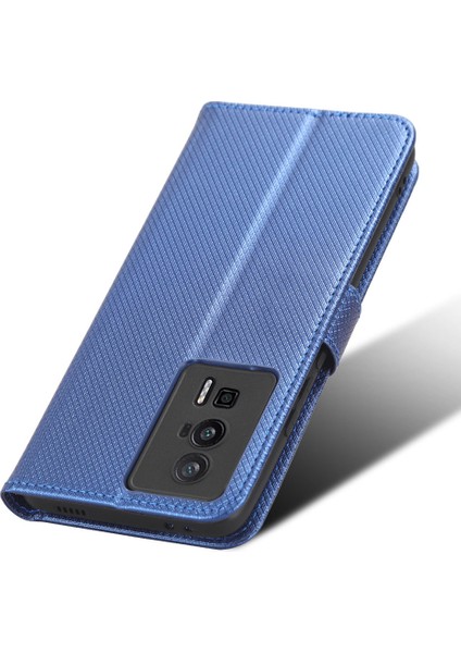 Xiaomi Için Telefon Deri Kılıfı Poco F5 Pro 5g/redmi K60 Pro 5G/K60 5G/K60 Şampiyon Edition Diamond Doku Doku Cüzdan Telefon Stand Kapak Mavisi (Yurt Dışından) indirimleri