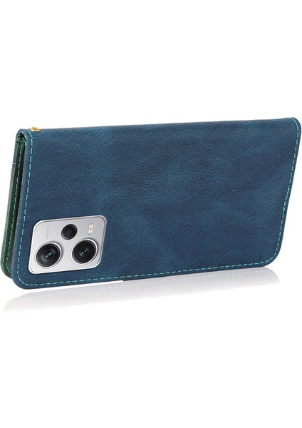 Xiaomi Redmi Için Note 12 Pro 5g/note 12 Pro Speed ​​5g/poco X5 Pro 5g Renkli Pu Deri Deri Stand Magneticy Telek Telefon Cüzdan Kapağı Bilek Kayış Mavisi/yeşil (Yurt Dışından) fırsatları