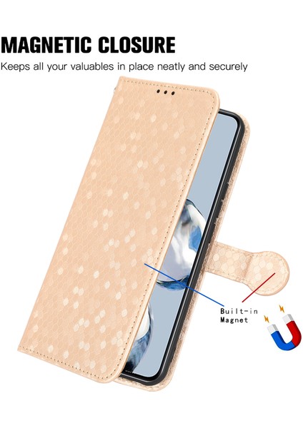 Xiaomi Için Redmi Note 12 4g Telefon Kılıfı Dot Deseni Stand Cüzdanı ile Basılmış Pu Deri Kapak (Yurt Dışından)