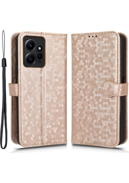 Xiaomi Için Redmi Note 12 4g Telefon Kılıfı Dot Deseni Stand Cüzdanı ile Basılmış Pu Deri Kapak (Yurt Dışından)