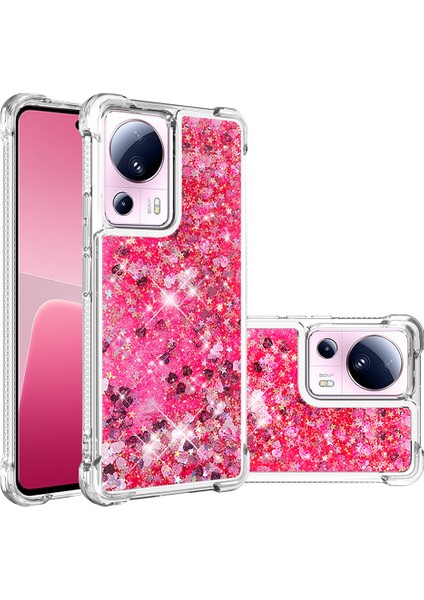 Xiaomi Için 13 Lite/civi 2 5g Yumuşak Tpu Kasa Sıvı Bling Parıltı Akan Telefon Kapak Pembe/kalpleri (Yurt Dışından) fiyatları