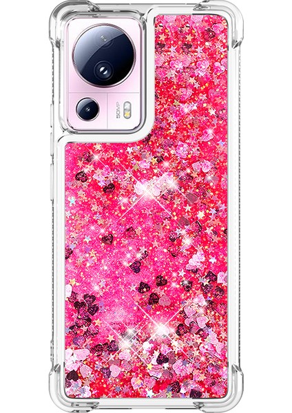 Xiaomi Için 13 Lite/civi 2 5g Yumuşak Tpu Kasa Sıvı Bling Parıltı Akan Telefon Kapak Pembe/kalpleri (Yurt Dışından) modelleri