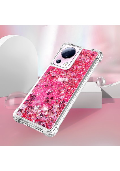Xiaomi Için 13 Lite/civi 2 5g Yumuşak Tpu Kasa Sıvı Bling Parıltı Akan Telefon Kapak Pembe/kalpleri (Yurt Dışından) indirimleri