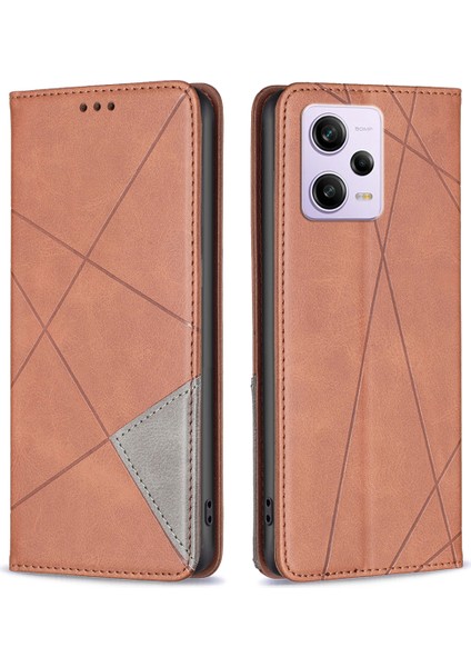 Xiaomi Redmi Için Kart Tutucu Deri Telefon Kılıfı Not 12 Pro 5g/note 12 Pro Speed ​​5g/poco X5 Pro 5g, Stand Koruyucu Telefon Kapak-Kahverengi (Yurt Dışından)