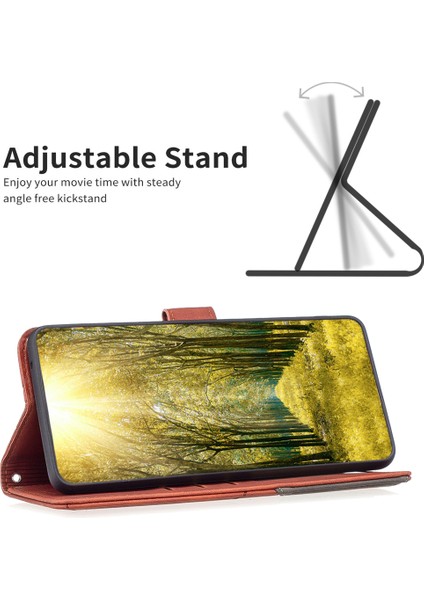 Xiaomi Için Poco X5 5g/redmi Note 12 5g (Global)/(Hindistan)/(Çin) Baskılı Telefon Kılıfı Stand Flip Deri Cüzdan Kapak-Brown (Yurt Dışından)