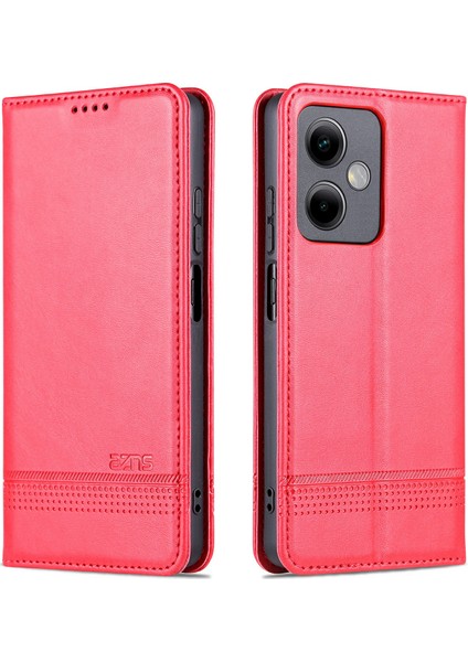 Xiaomi Redmi Için Note 12 5g (Hindistan)/poco X5 5g Karşıtı Kara Izi Dokusu Şok Geçirmez Telefon Stand Pu Deri Manyetik Oto Absorbed Folio Flip Cüzdan Kapak-Kırmızı (Yurt Dışından) fiyatları