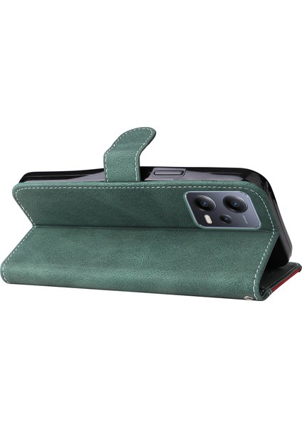 Xiaomi Için Redmi Note 12 5g (Global)/(Hindistan)/(Çin)/poco X5 5g Telefon Deri Kılıf Stand Stand Strap-Yeşil (Yurt Dışından) fırsatları