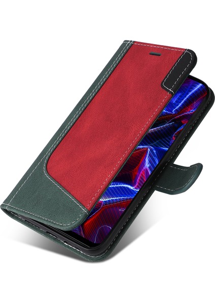 Xiaomi Için Redmi Note 12 5g (Global)/(Hindistan)/(Çin)/poco X5 5g Telefon Deri Kılıf Stand Stand Strap-Yeşil (Yurt Dışından) indirimleri