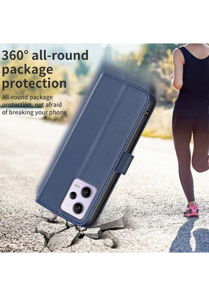 Xiaomi Redmi Için Note 12 Pro 5g/12 Pro Speed ​​5g/poco X5 Pro 5g Deri Telefon Kılıfı BF17 Stand Cüzdan Kapak Mavisi (Yurt Dışından)