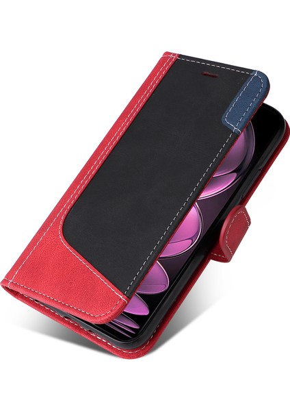 Xiaomi Redmi Için Note 12 Pro 5g/note 12 Pro Speed ​​5g/poco X5 Pro 5g Deri Telefon Cüzdan Kılıfı Üç Renkli Ekleme Standı Kapak Kayış-Kırmızı (Yurt Dışından) indirimleri