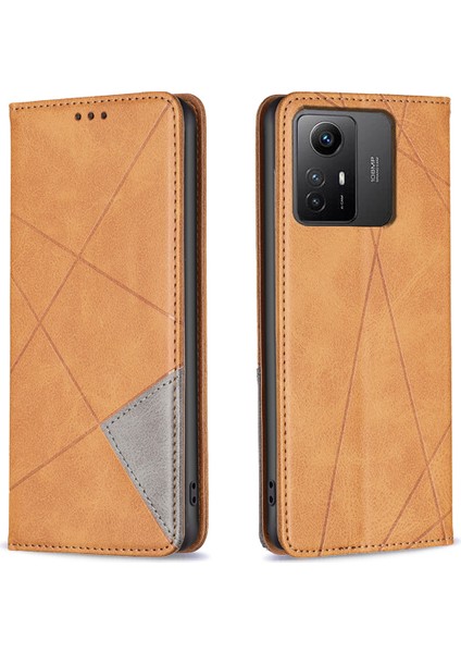 Xiaomi Için Redmi Note 12S 4g Birleştirme Stili Telefon Kılıfı Baskılı Hat Stand Kartı Tutucu Deri Derecik Sarı (Yurt Dışından)