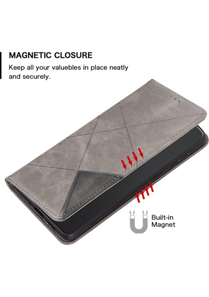 Xiaomi Için Redmi Note 12S 4g Birleştirme Stili Telefon Kılıfı Baskılı Çizgi Stand Kartı Tutucu Deri Kapak Grey (Yurt Dışından) fiyatları