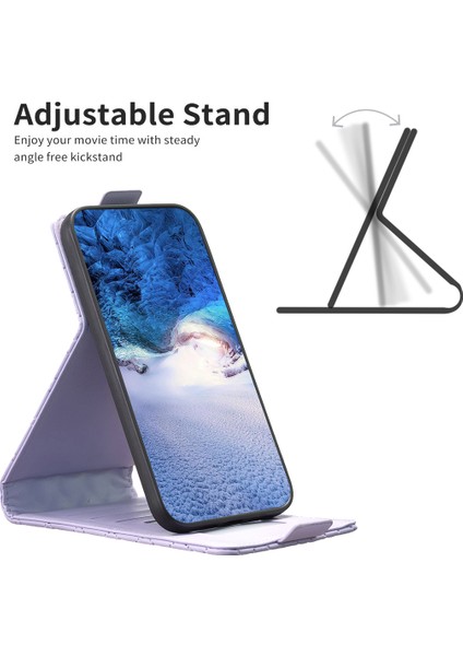 Xiaomi Redmi Için BF30 Not 12 4g Baskılı Kart Tutucu Pu Deri Telefon Kılıfı Dikey Flip Stand Kapak Morası (Yurt Dışından)