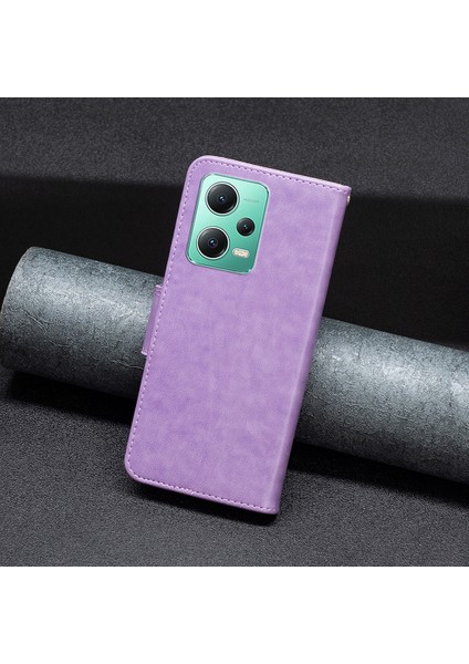 Xiaomi Redmi Için Pu Deri Kılıf Not 12 5g (Global)/(Hindistan)/(Çin)/poco X5 5g Cüzdan Telefon Kapağı Kelebek Baskılı Telefon Kılıfı Kayış-Doğru (Yurt Dışından) indirimleri