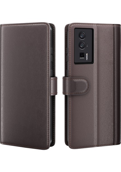 Xiaomi Poco F5 Pro 5g/redmi K60 Pro 5G/K60 5g Flip Cüzdan Telefon Kılıfı Orijin Bölünmüş Deri Cep Telefonu Standı Kapak Kahverengi (Yurt Dışından) fiyatları