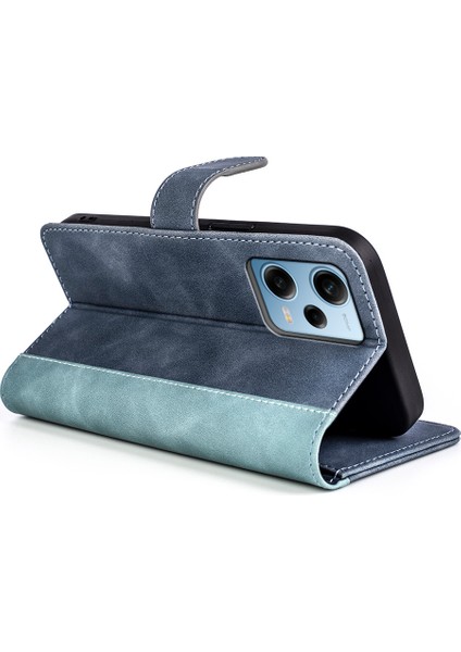 Xiaomi Redmi Için Note 12 Pro 5g/note 12 Pro Speed ​​5g/poco X5 Pro 5g Çift Renk Ekleme Cüzdan Stand Pu Deri Kapak Blue (Yurt Dışından) modelleri