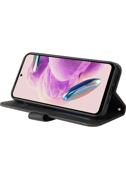 Xiaomi Için Redmi Note 12S 4g Cilt Touch Telefon Kılıfı Baskılı Çizgiler Stand Pu Deri Cüzdan Kapak Black (Yurt Dışından) fırsatları