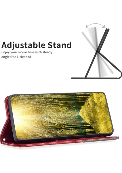 Xiaomi Redmi Için Telefon Kılıfı Not 12 5g (Global)/(Hindistan)/(Çin)/poco X5 5g Flip Deri Kılıf Kart Yuvalı Cep Telefonu Stand Kapak-Kırmızı (Yurt Dışından)