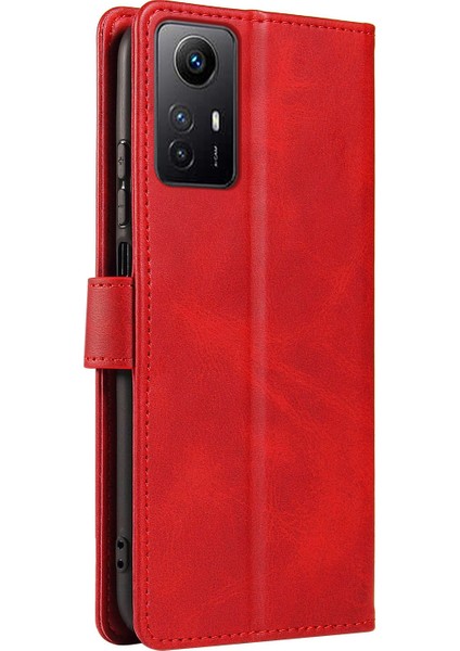 Xiaomi Için Redmi Note 12S 4g Cüzdan Stand Telefon Deri Kılıf Buzağı Dokusu Telefon Kapağı Kayış Kırmızısı (Yurt Dışından) indirimleri