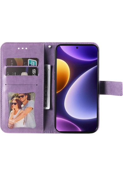 Xiaomi Redmi Için Note 12 Turbo/poco F5 5g Pu Deri Kapak Kılıfı Çiçek Desenli Telefon Stand Cüzdan Telefon Kabuk-Doğum (Yurt Dışından)