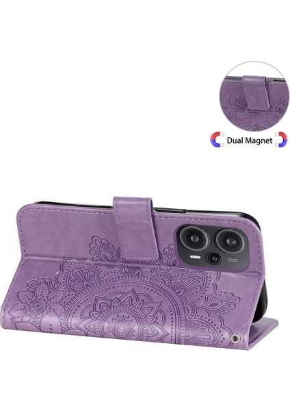 Xiaomi Redmi Için Note 12 Turbo/poco F5 5g Pu Deri Kapak Kılıfı Çiçek Desenli Telefon Stand Cüzdan Telefon Kabuk-Doğum (Yurt Dışından) fırsatları
