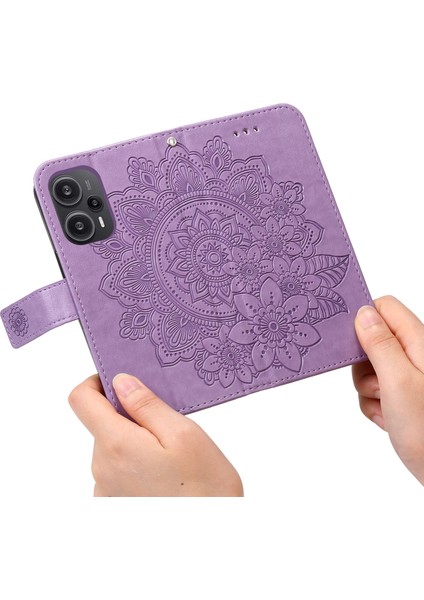 Xiaomi Redmi Için Note 12 Turbo/poco F5 5g Pu Deri Kapak Kılıfı Çiçek Desenli Telefon Stand Cüzdan Telefon Kabuk-Doğum (Yurt Dışından) indirimleri