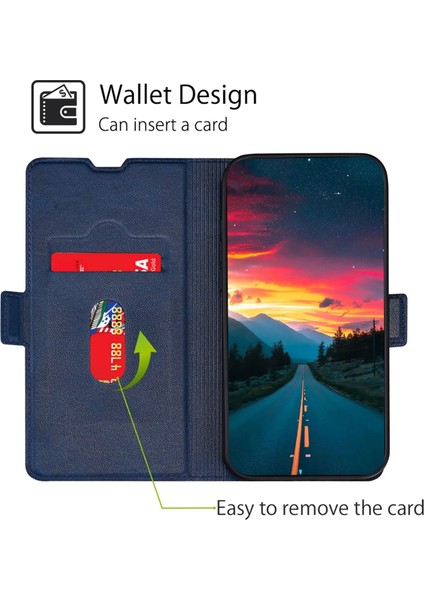 Xiaomi 13 Ultra Pu Deri Flip Koruyucu Kapak Kartı Tutucu Stand Telefon Kılıfı Mavisi (Yurt Dışından)