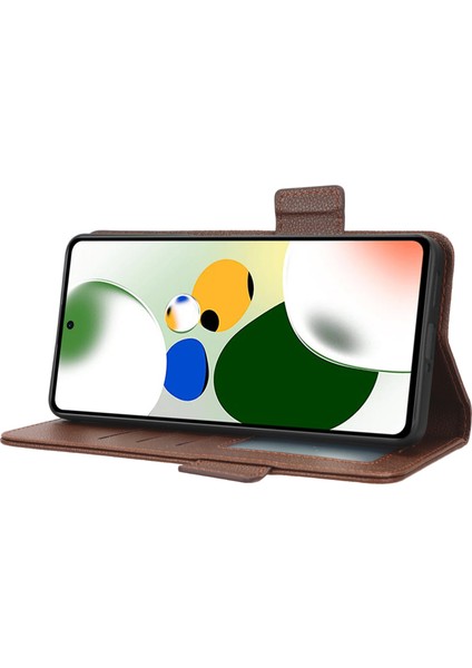 Xiaomi Redmi Için Note 12 Pro 5g /note 12 Pro Speed ​​5g /poco X5 Pro 5g Litchi Doku Pu Deri Deri Flip Telefon Kılıf Standı Manyetik Kapatma Şok Geçirmez Cüzdan Kapağı Kayış-Kahverengi (Yurt Dışından)