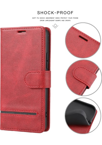 Xiaomi Redmi Için Note 12 Pro 5g/note 12 Pro Speed ​​5g/poco X5 Pro 5g Yatay Hat Stand Cüzdan Deri Kapak-Kırmızı (Yurt Dışından) fiyatları