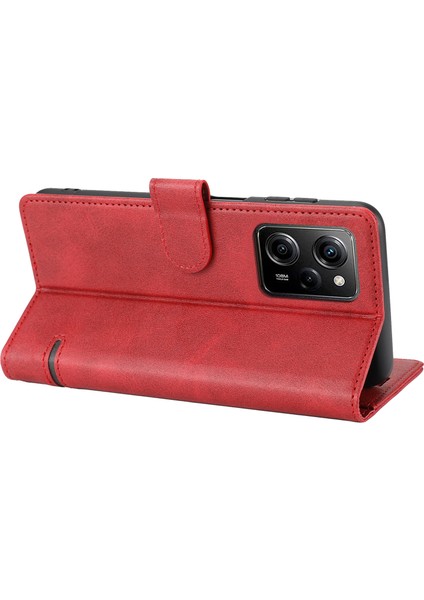 Xiaomi Redmi Için Note 12 Pro 5g/note 12 Pro Speed ​​5g/poco X5 Pro 5g Yatay Hat Stand Cüzdan Deri Kapak-Kırmızı (Yurt Dışından) indirimleri