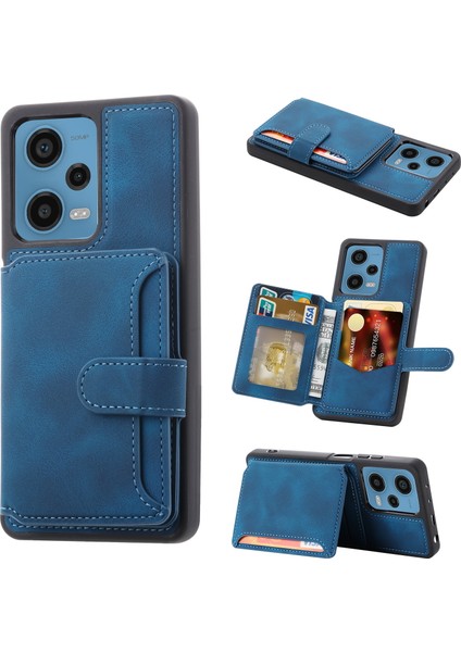 Xiaomi Redmi Için Rfıd Engelleme Telefon Kılıfı Not 12 Pro 5g/not 12 Pro Speed ​​5g/poco X5 Pro 5g, Deri Kaplamalı Tpu Cüzdan Kickstand Cover-Blue (Yurt Dışından) fiyatları