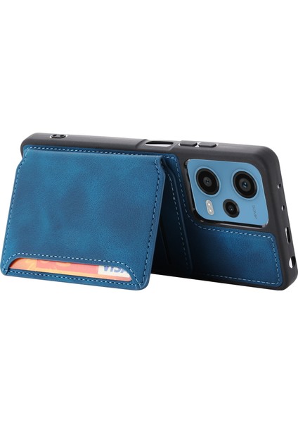 Xiaomi Redmi Için Rfıd Engelleme Telefon Kılıfı Not 12 Pro 5g/not 12 Pro Speed ​​5g/poco X5 Pro 5g, Deri Kaplamalı Tpu Cüzdan Kickstand Cover-Blue (Yurt Dışından) modelleri