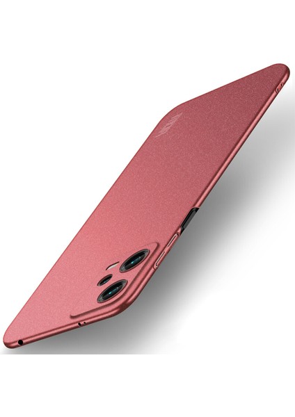 Xiaomi Için Shield Mat Serisi Poco X5 5g/redmı Not 12 5g (Global)/(Hindistan) Çizgiye Karşı Telefon Kılıfı Buzlu Sert Pc Kapak-Kırmızı (Yurt Dışından)