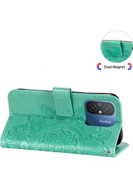 Xiaomi Redmi Için 12C 4G/11A 4g Telefon Kapağı Çiçek Baskı Deri Stand Cüzdan Kılıfı (Yurt Dışından) fırsatları