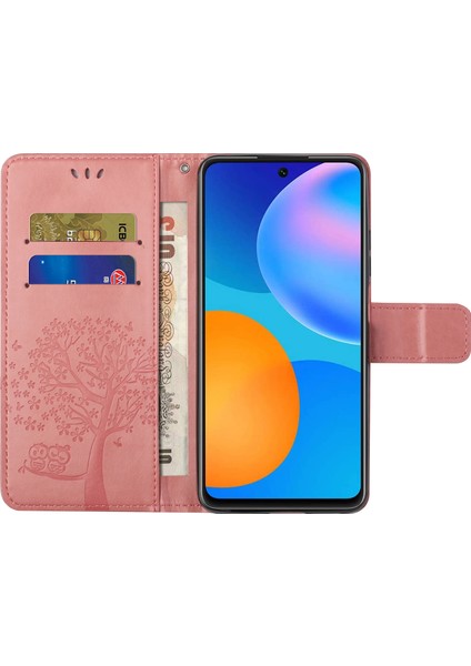Xiaomi Redmi Için Not 12S 4g Baykuş Ağacı Baskılı Cüzdan Telefon Kılıfı Pu Deri Stand Kapak Pembe (Yurt Dışından)