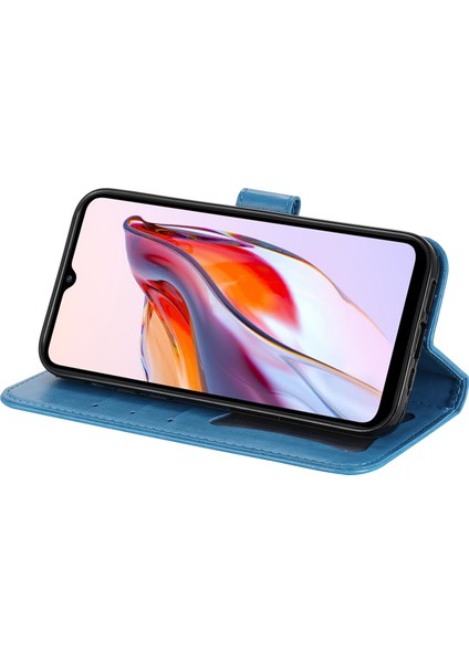 Xiaomi Redmi Için 12C 4G/11A 4g Telefon Kapağı Çiçek Baskı Deri Stand Cüzdan Kılıfı Kayış Mavisi (Yurt Dışından) modelleri