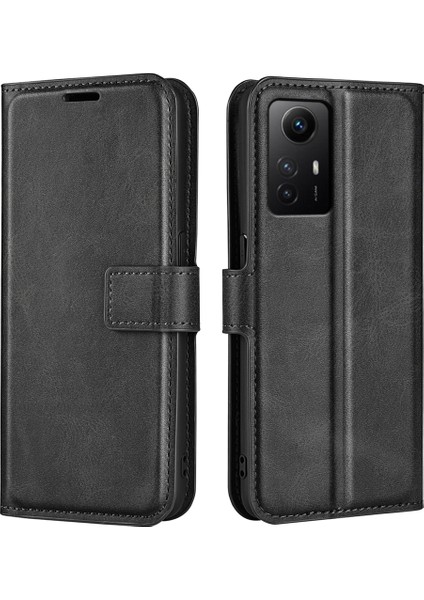 Xiaomi Redmi Için Not 12S 4g Cüzdan Stand Pu Deri Telefon Kapağı Buzağı Dokusu Cep Telefonu Kılıf Black (Yurt Dışından)