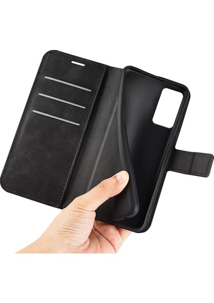 Xiaomi Redmi Için Not 12S 4g Cüzdan Stand Pu Deri Telefon Kapağı Buzağı Dokusu Cep Telefonu Kılıf Black (Yurt Dışından)