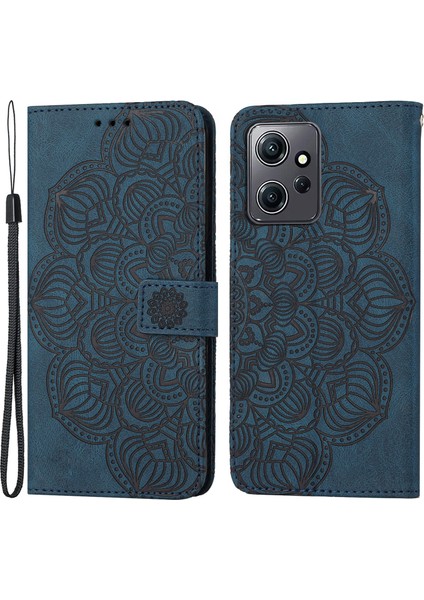 Xiaomi Için Redmi Note 12 4g Pu Deri Mandala Çiçeği Baskılı Telefon Kılıfı Cüzdan Stand Flip Cover-Blue (Yurt Dışından) fiyatları