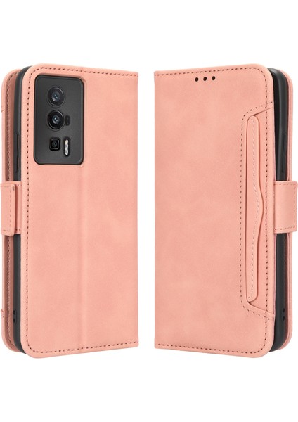 Xiaomi Poco F5 Pro 5g/redmi K60 Pro 5G/K60 5G/K60 Şampiyon Edition Pu Pu Deri Çok Kart Yuvaları Stand Telefon Vaka-Pembe (Yurt Dışından) fiyatları