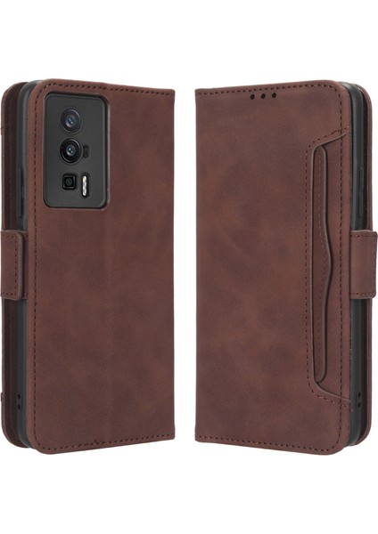 Xiaomi Için Telefon Cüzdan Kapağı Poco F5 Pro 5g/redmi K60 Pro 5G/K60 5G/K60 Şampiyon Edition Pu Pu Deri Çoklu Kart Yuvaları Stand Telefon Vaka-Brown (Yurt Dışından) fiyatları