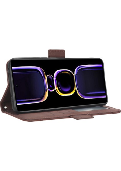 Xiaomi Için Telefon Cüzdan Kapağı Poco F5 Pro 5g/redmi K60 Pro 5G/K60 5G/K60 Şampiyon Edition Pu Pu Deri Çoklu Kart Yuvaları Stand Telefon Vaka-Brown (Yurt Dışından) fırsatları