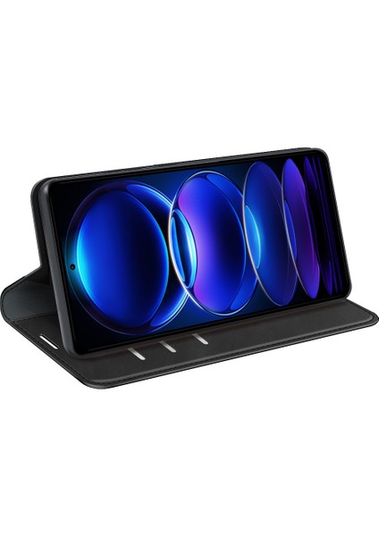 Xiaomi Redmi Için Note 12 Pro 5g/note 12 Pro Speed ​​5g/poco X5 Pro 5g Cilt Touch Pu Deri Deri Stand Telefon Kapağı Cüzdan Kılıf Black (Yurt Dışından)