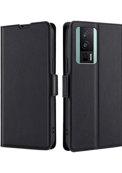 Flip Deri Anti-Çizelge Telefon Kapağı Xiaomi Poco F5 Pro 5g/redmi K60 Pro 5G/K60 5g Kart Tutucu Stand-Black ile Koruyucu Telefon Kılıfı (Yurt Dışından) fiyatları