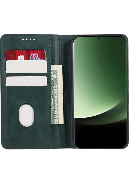 Xiaomi Redmi Için Note 12 Pro 5g/note 12 Pro Speed ​​5g/poco X5 Pro 5g Pu Deri Stand Buzağı Dokusu Cüzdan Telefon Kapak Yeşil (Yurt Dışından)