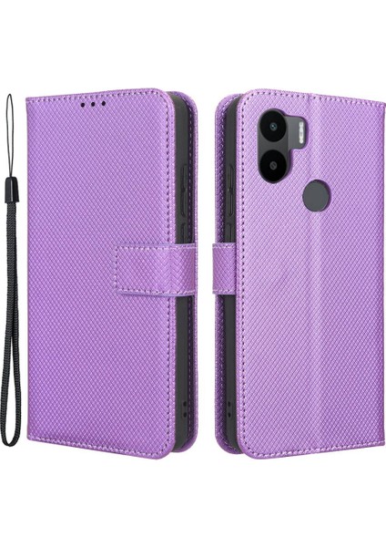 Xiaomi Için Redmi A1+ 4g/poco C50 4g/a2+ 4g Elmas Doku Pu Deri Stand Manyetik Toka Kasa Cüzdan Telefon Kapak-Etki (Yurt Dışından) fiyatları